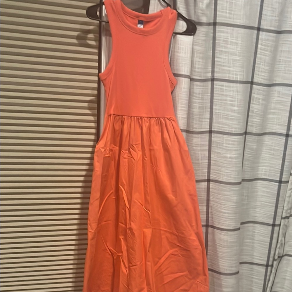 Sleeveless Orange Dress